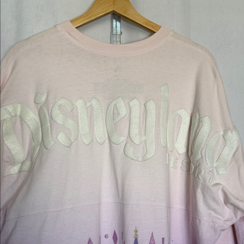 Disneyland Adult Spirit Jersey Joey Chou XL Pink Purple Gradient Fantasyland EUC - Picture 7 of 14